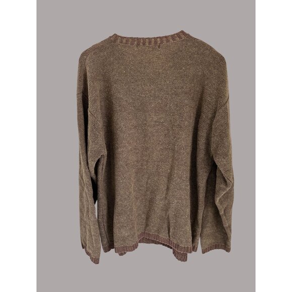 Vintage Express Mens Brown Button Henley Sweater Size XL Cotton Ramie Blend - Picture 6 of 9